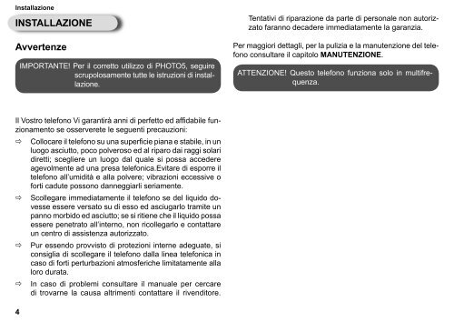 Manuale d'uso Photo 5 - Telecom Italia