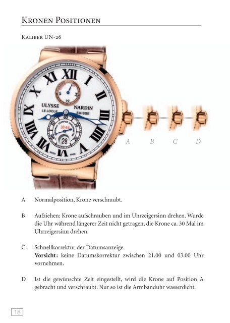 Setting Instructions - Ulysse Nardin