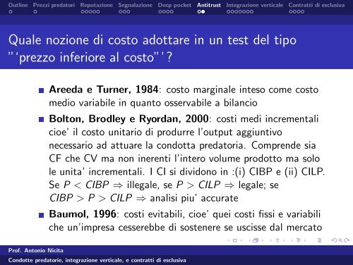 Condotte predatorie, integrazione verticale, e ... - Antonio Nicita