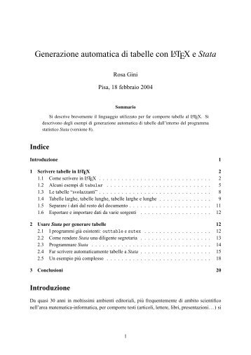 Generazione automatica di tabelle con LATEX e Stata - GuIT