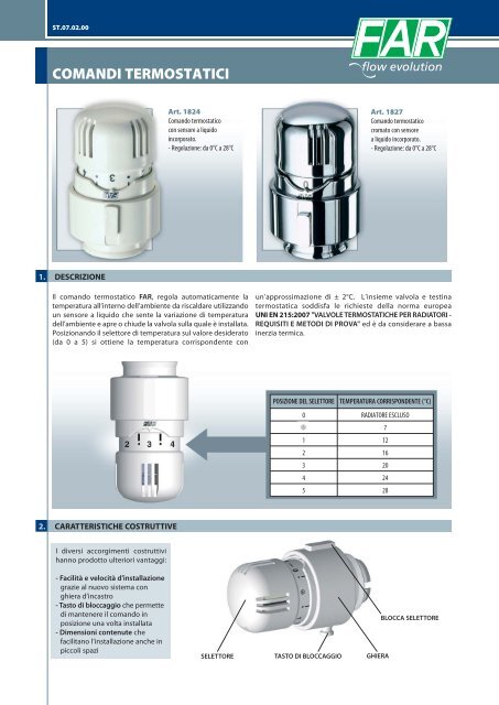 ST.07.02.00 - Comandi termostatici.pdf - FAR Rubinetterie SpA