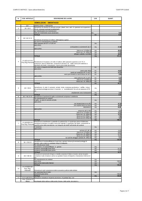 COMPUTO METRICO - CCIAA della Spezia