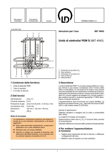 Unità di elettrolisi PEM S (667 4043) - LD DIDACTIC