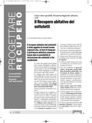 PROGETTARE RECUPERO - DEI Tipografia del Genio Civile