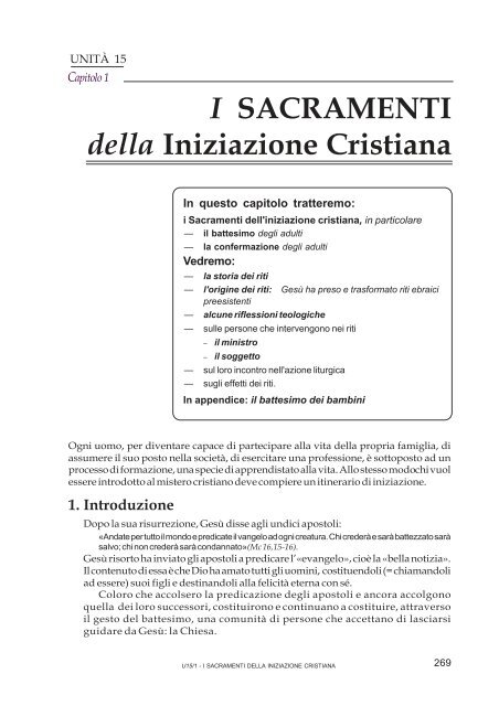 I SACRAMENTI della Iniziazione Cristiana - Didaskaleion