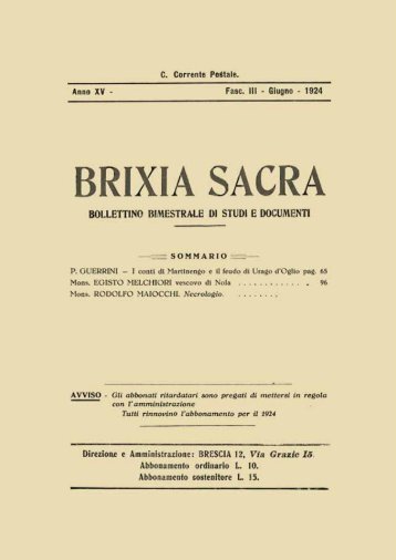 n. 3 - 1924 - Brixia Sacra