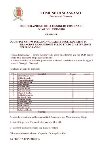Leggi - Comune di Scansano