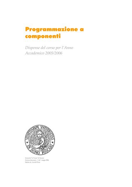 Dispensa in PDF - Dipartimento di Scienze Ambientali, Informatica e ...