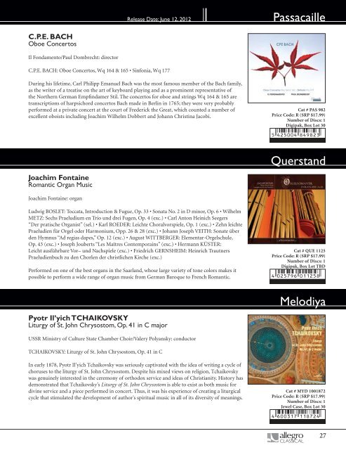 Download the June Classical - Allegro Music