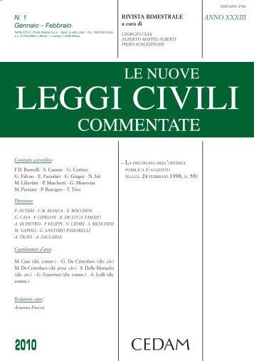 Le nuove leggi civili commentate - fascicolo n° 1-2010 - Shop