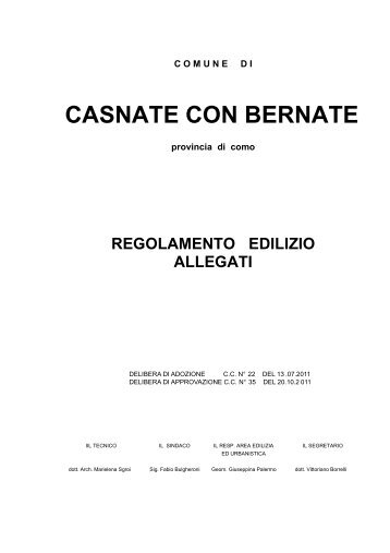 regolamento edilizio e allegati - Comune di Casnate con Bernate (CO)