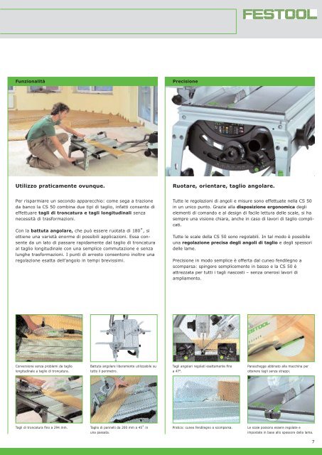 Sega a trazione da banco PRECISIO ® CS 50 - Festool