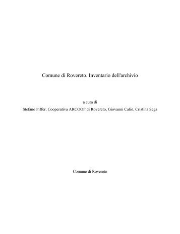 Inventario - Biblioteca civica di Rovereto