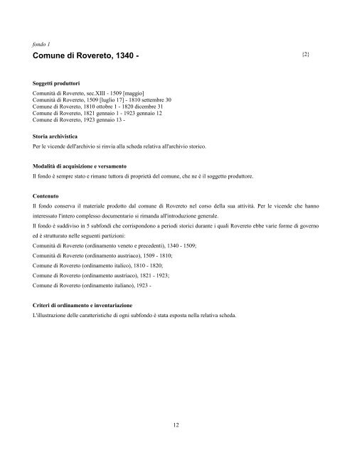 Inventario - Biblioteca civica di Rovereto