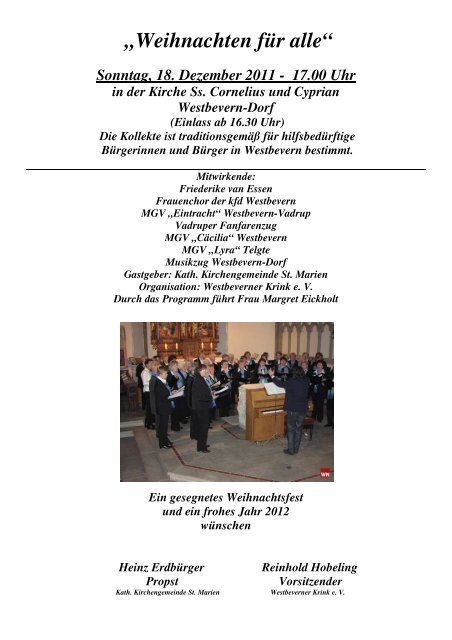 Das Programm 18.12.2011 zum Ausdrucken - Westbevern