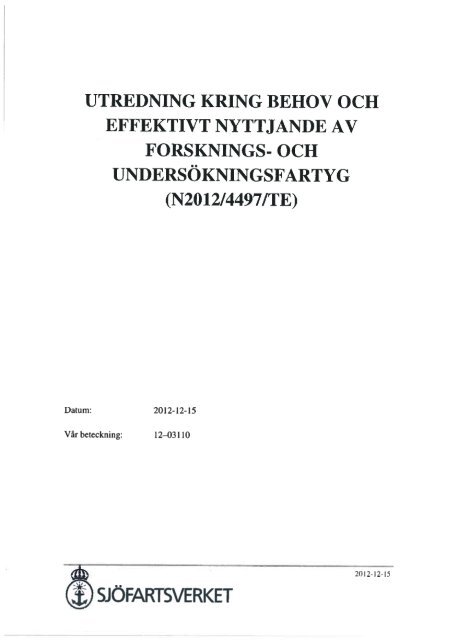 utredningen - Sjöfartsverket