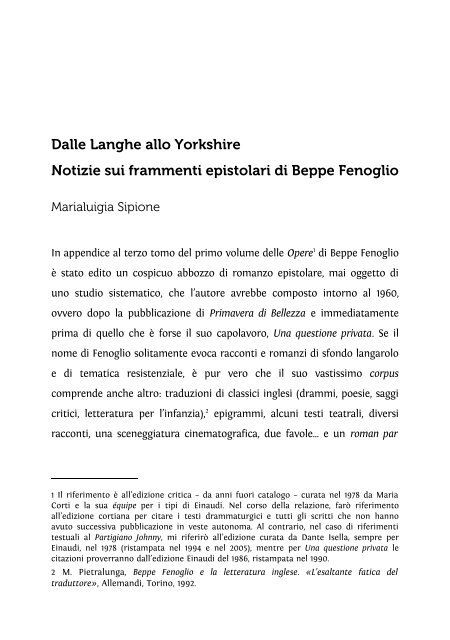 Dalle Langhe allo Yorkshire: - Associazione degli Italianisti Italiani