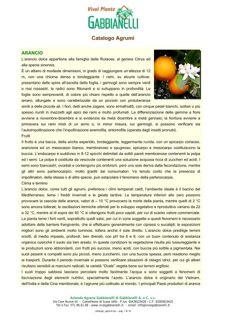 Catalogo Agrumi - Vivai Piante Gabbianelli