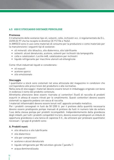 lavorare in amisco: informazioni e norme sulla sicurezza