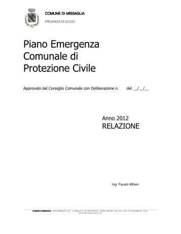 Piano - Comune di Missaglia