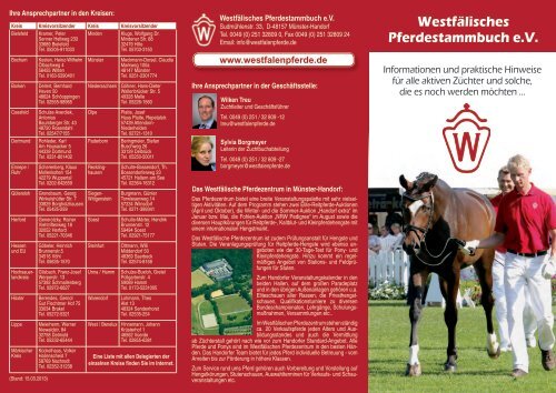 Flyer mit allen Informationen Westfälisches Pferdestammbuch eV