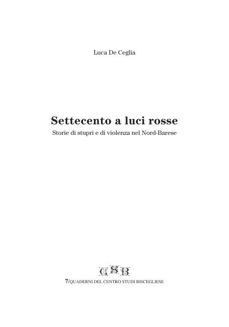 Settecento a luci rosse - Centro Studi Biscegliese