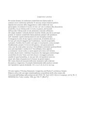 Linguistica e poetica Per nostra fortuna, le conferenze scientifiche ...