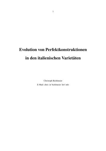 Evolution von Perfektkonstruktionen in den ... - bichlmeier.info