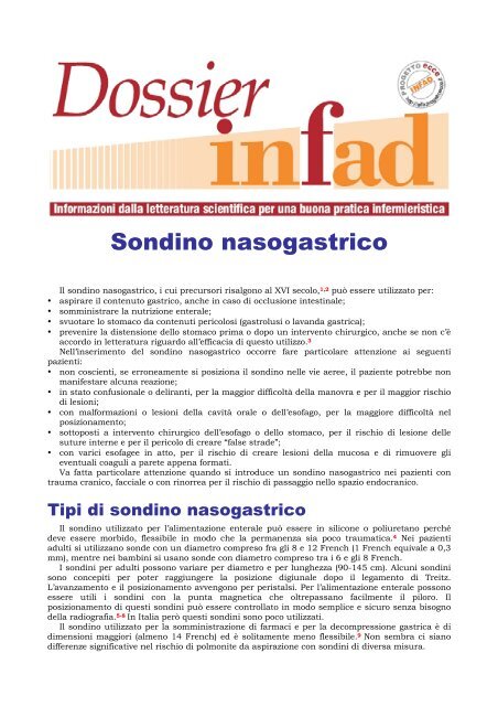 Sondino nasogastrico