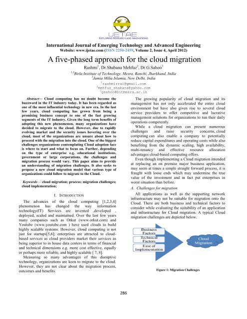 A five-phased approach for the cloud migration - IJETAE