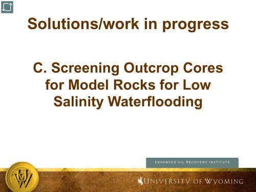 Improved Oil Recovery by Waterflooding - University of Wyoming