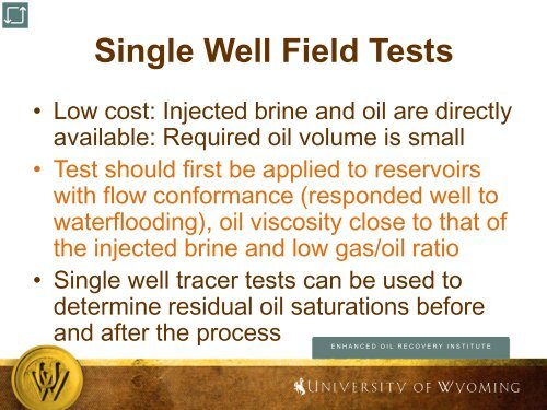 Improved Oil Recovery by Waterflooding - University of Wyoming