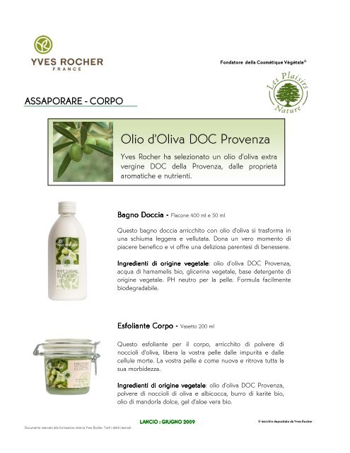 Olio d'Oliva DOC Provenza - Cos'è Yves Rocher