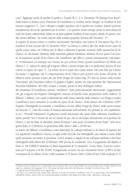 le opere di giorgio de chirico nella collezione castelfranco l'affaire ...