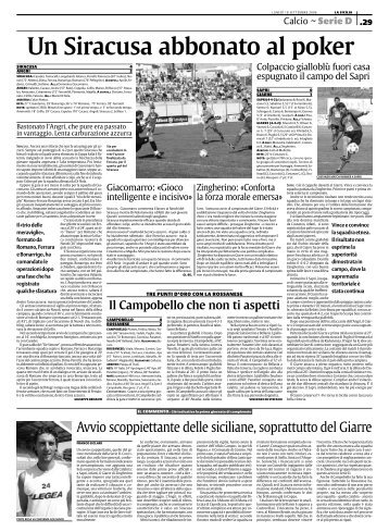 18/09/2006 Campionato 1a Giornata: Girone I - serie d news