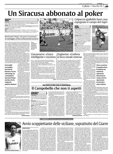 18/09/2006 Campionato 1a Giornata: Girone I - serie d news