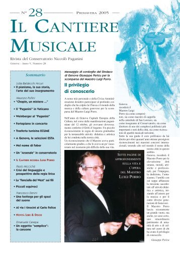 IL C IL CANTIERE MUSICALE - Conservatorio Paganini