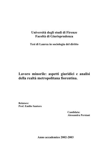 Lavoro minorile: aspetti giuridici e analisi della realtà ... - Cgil Toscana