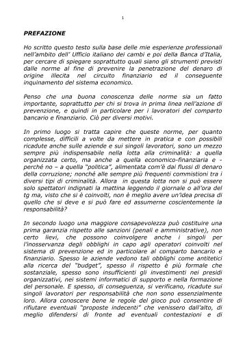 Manuale Antiriciclaggio - Fisac Portale Nazionale