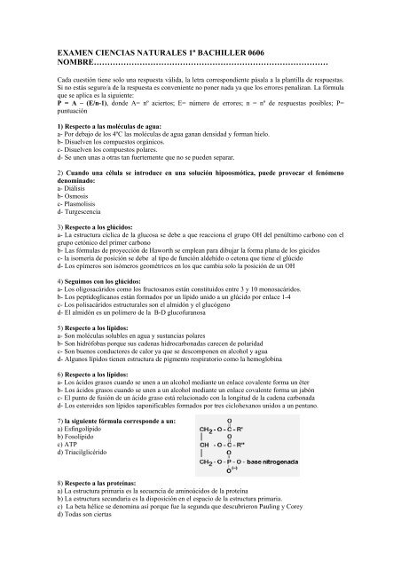 CIENCIAS NATURALES 1° AÑO DE BACHILLERATO