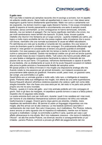 il gatto nero di E.A.Poe - Frasi e aforismi - Controcampus