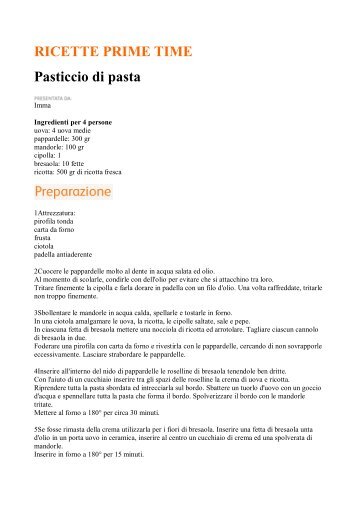 Ricette PRIME TIME_Primi(12.60 kB, PDF) - Franke