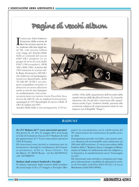 Anno LVII - N.4 APRILE 2012 - Associazione Arma Aeronautica ...