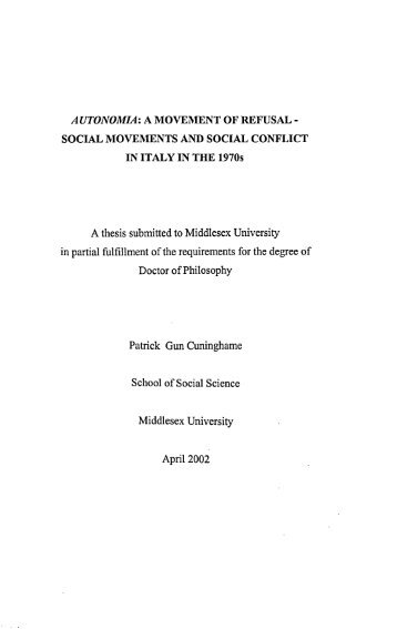 A thesis submitted for the degree of