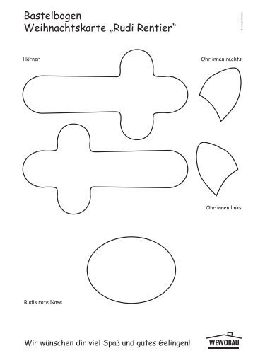 Bastelbogen Weihnachtskarte „Rudi Rentier“ - Wewobau