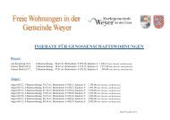 INSERATE FÜR GENOSSENSCHAFTSWOHNUNGEN - Weyer