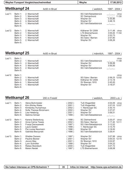 Weyher SV - Weyher Schwimmverein e.V.