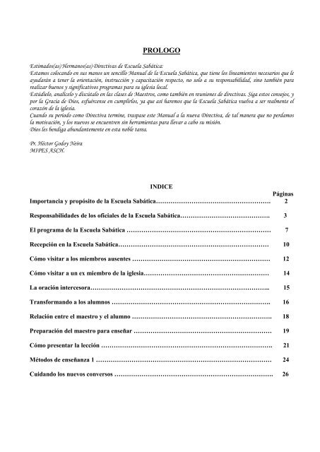 El Programa de la Escuela Sabática El Programa de la Escuela Sabática