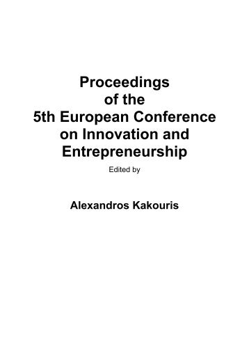 Proceedings of the 5th European Conference on Innovation and ...