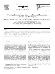 Coating adherence in galvanized steel assessed by acoustic ...